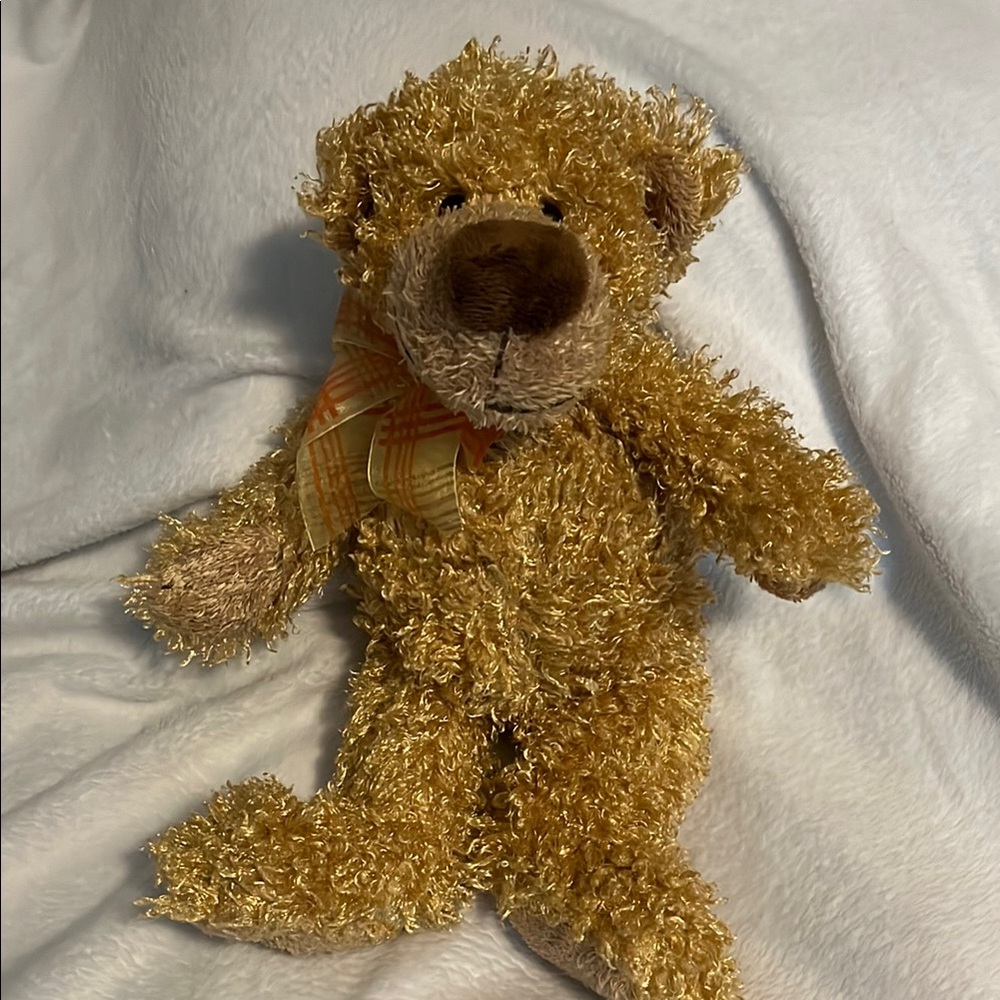 Gund Tan and Orange Decor Teddy Bear with Soft Accents